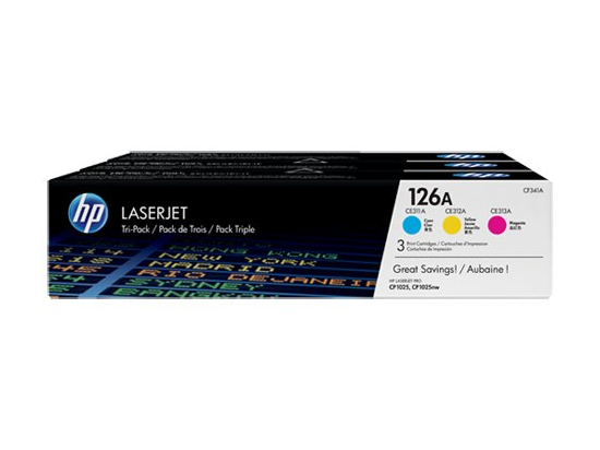 Toner CP1025 3-Pack CMY CF341A 